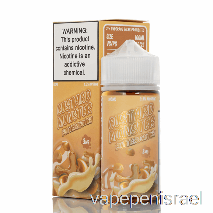 חד פעמי Vape Israel Butterscotch - מפלצת רפרפת - 100 מ"ל 0 מ"ג